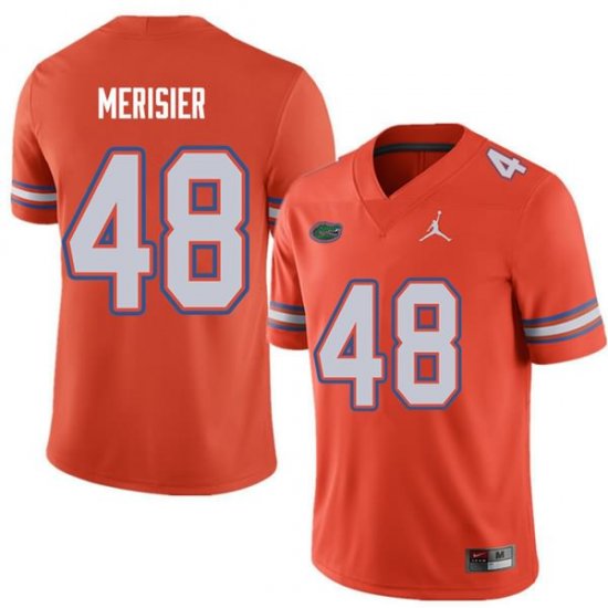 Men's Florida Gators #48 Edwitch Merisier NCAA Jordan Brand Orange Authentic Stitched College Football Jersey SST1562UT